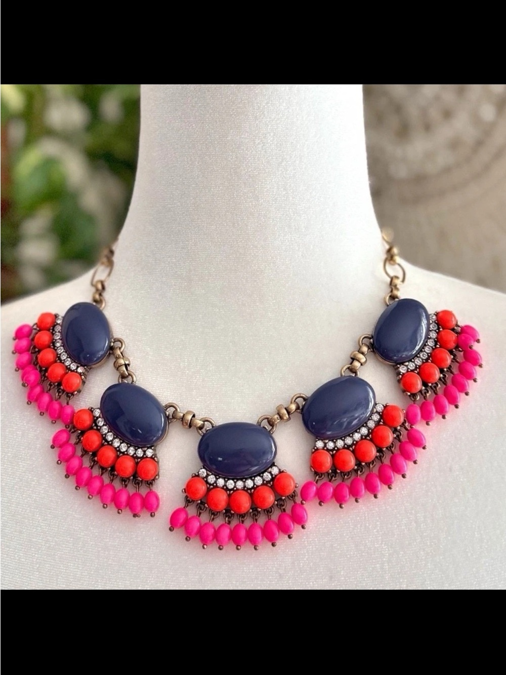 J.Crew Fan Fringe Statement Necklacem no